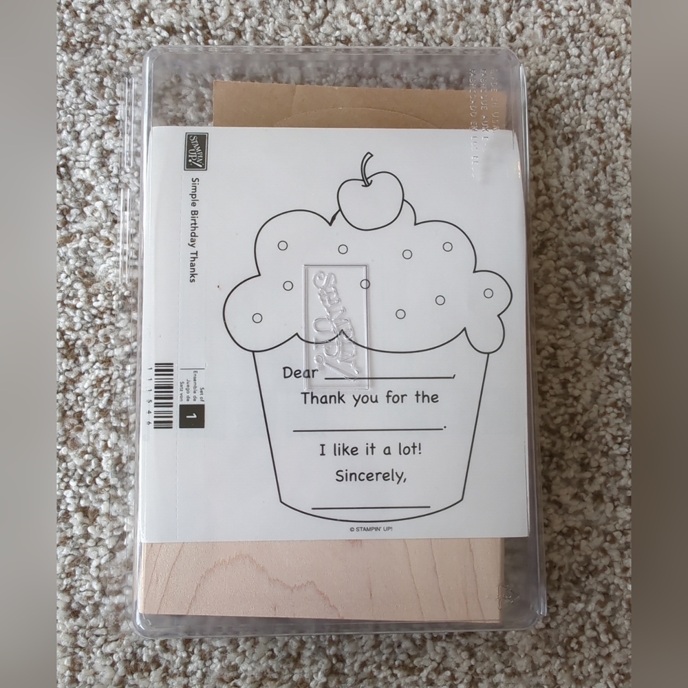 Stampin Up Simple Birthday Thanks Cupcake Stamp